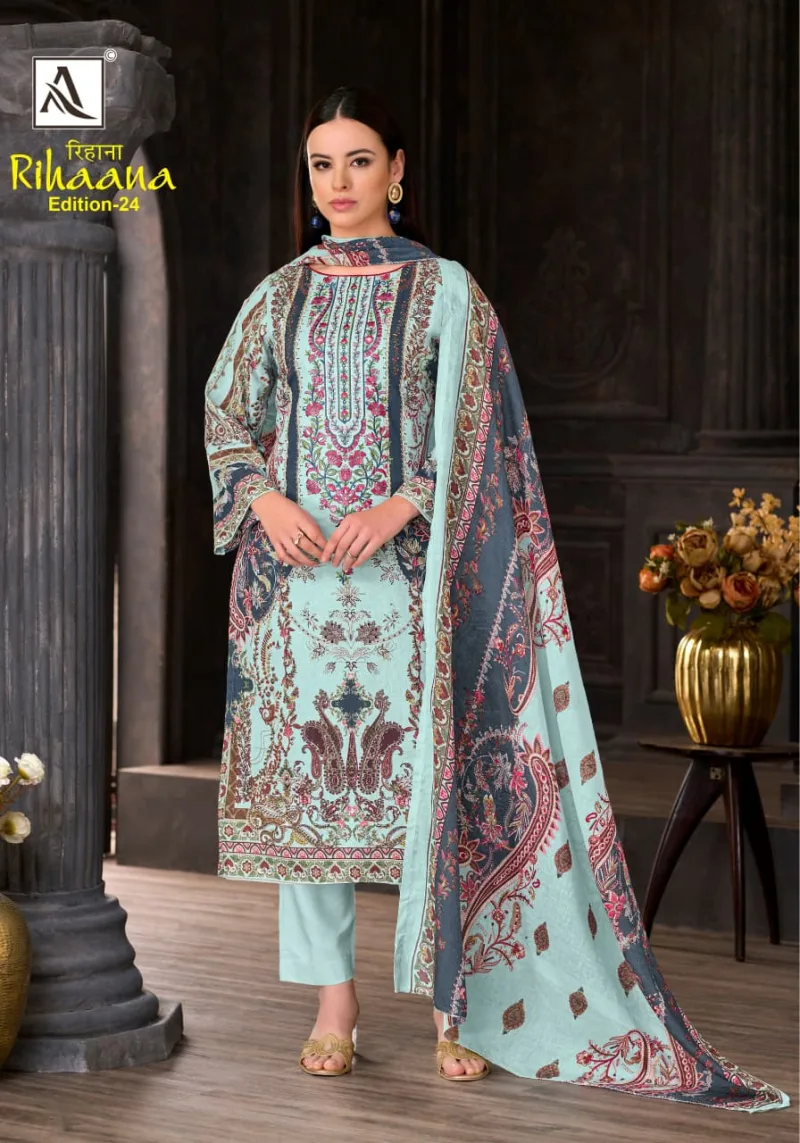 Rihaana Vol 24 By Alok Suit Cambric Cotton Dress Material
